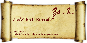 Zsákai Kornél névjegykártya