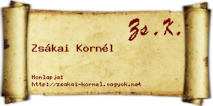 Zsákai Kornél névjegykártya