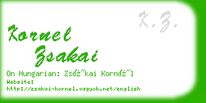 kornel zsakai business card